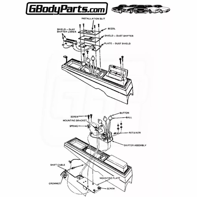 Gbodyparts Hurst Olds Lightning Rod Shifter LARGE Lower main Mounting