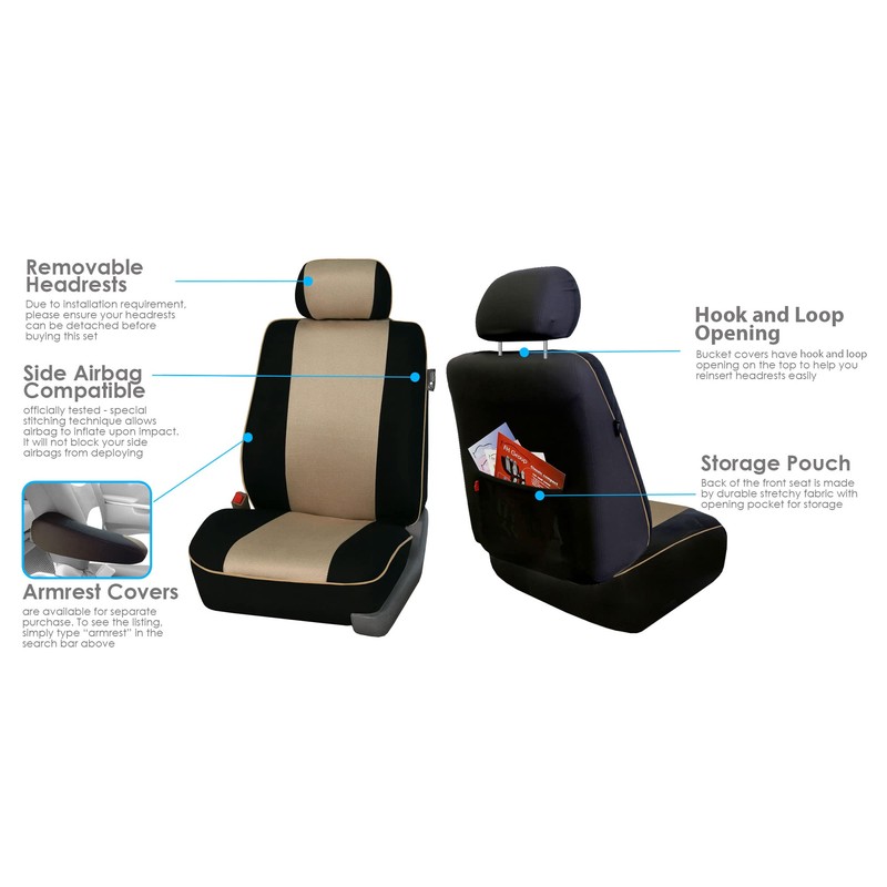 FH Group Car Seat Covers Three Row 8 Seater Cloth