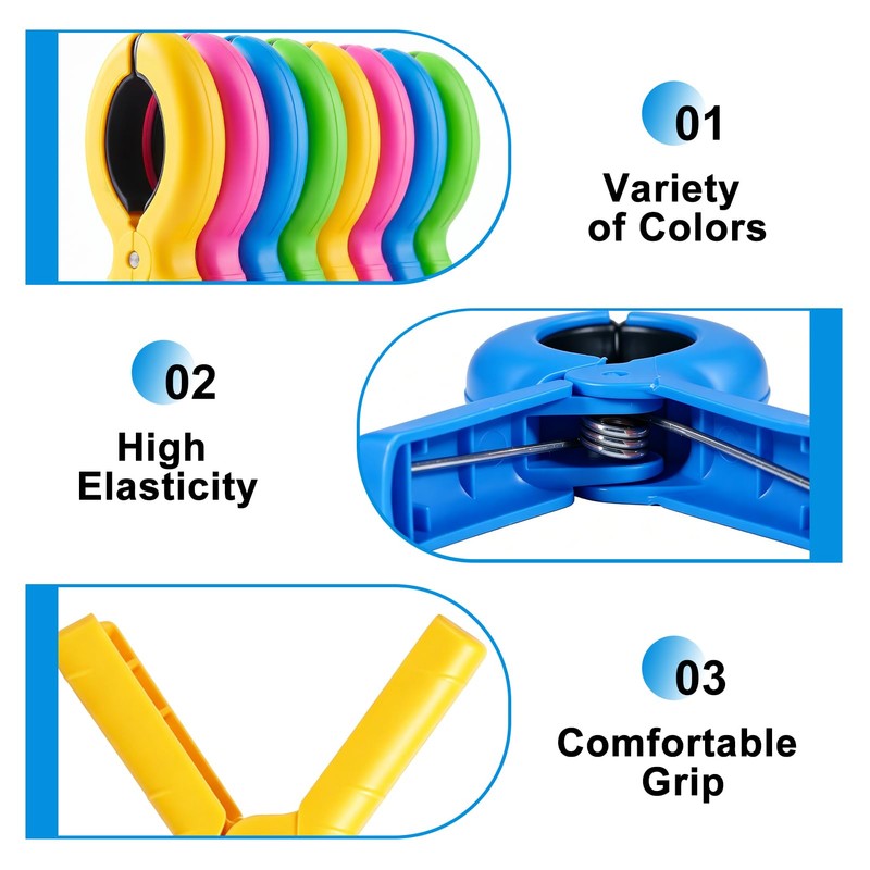 8 Pack Towel Clips for Sun Loungers, Extra Strong 4