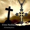 PELOVNY Cross Necklace for man 925 Sterling Silver Christian Religious