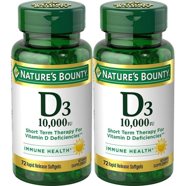 Nature's Bounty Vitamin D3 144 Softgels Pack Of 2 Supports