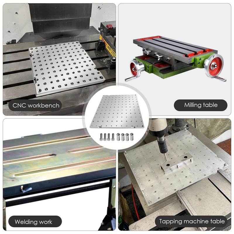 10"x10"x0.8" Aluminum 6061 Fixture Plate Jig Custom CNC Machining Manufacturing