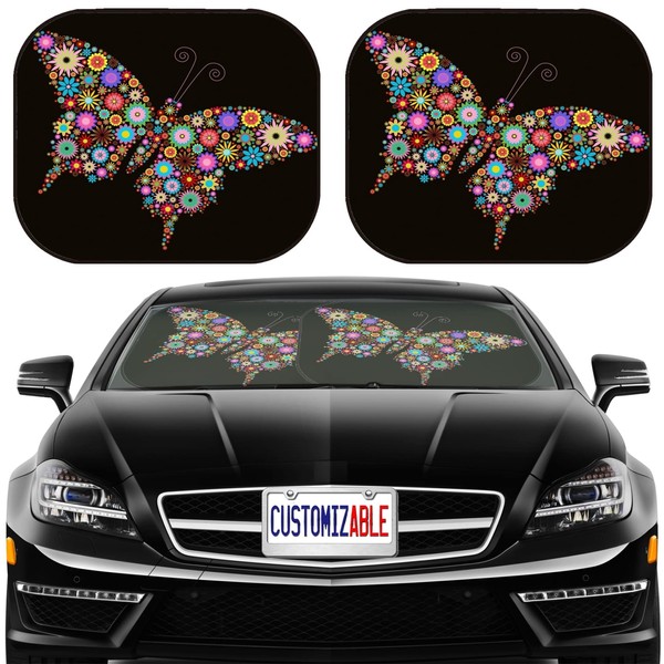 MSD Car Sun Shade Windshield Sunshade Universal Fit 2 Pack,