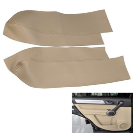 DSkoiph Front Door Panels Armrest Cover Leather Left & Right for Honda Cr-V CRV 2007-2012 (Beige)