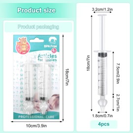 LETTERASHQP 4 Stück Nasenspritze für Babys, Baby-Nasenspüler mit Silikon, Nasendusche kinder, 10 ml Nasenspülung Kinder Tragbares mit Silikon-Nasensaugspitze,Tragbarer kinder-Kleinkind-Nasenreiniger