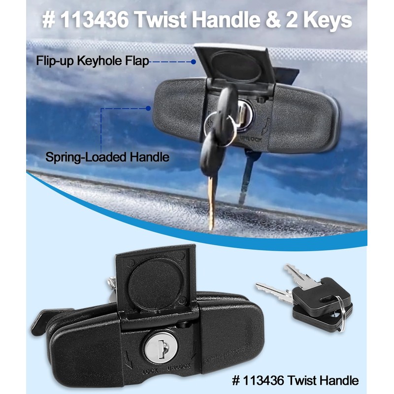 LAIKOU 113436 Twist Handle Kit Replacement for Leer Truck Caps