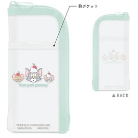 Kamio Japan 023481 Tom and Jerry Goods L-Shaped Zipper Clear Flat Pen Case Pen Pouch