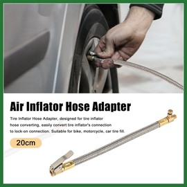Motoforti 20cm 8" Car Tire Air Inflator Hose Adapter Quick Connect Release Long-lasting