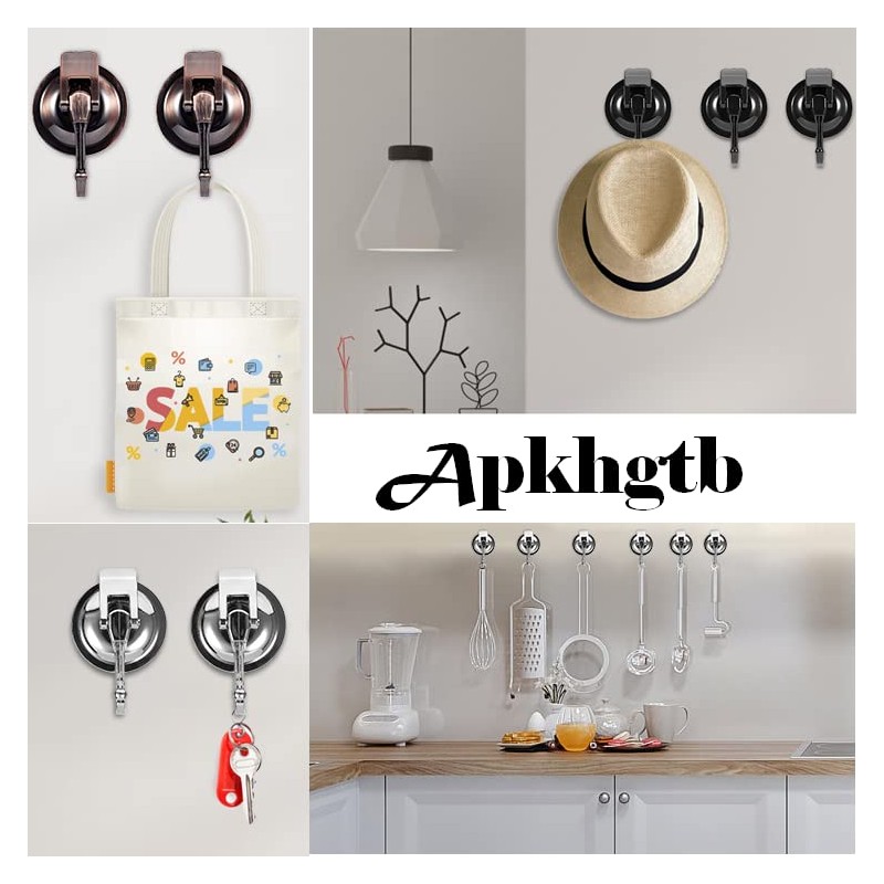 Apkhgtb Suction Cup Hooks for Shower, Bathroom, Kitchen, Glass Door,