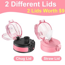 OLDLEY - Botella de agua para niños para la escuela con tapa de pajita, 15 onzas, irrompible, a prueba de fugas, sin BPA, con marcador de tiempo para viajes, deportes, gimnasio, rosa, morado