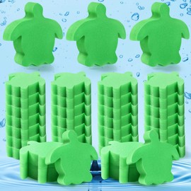 Patelai 40 Pcs Hot Tub Sponge Spa Cleaning Sponges for Hot Tub Oil Absorbing Sponge Cleaning Scum for Spa, Bathtub and Swimming Pool to Soak up Oils Hot Tub Accessories(Green Turtle Style)
