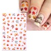 12pcs Holographic Autumn Nail Stickers 3D Laser Fall Fruits Pumpkin