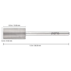 Pana 3/32" Flat Top Nail Carbide Bit - Silver Large Barrel Head (Grit: Extra Fine - XF) for Electric Dremel Drill Machine