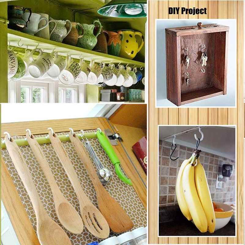 Kioiner Screw Hook Set, 70 Pieces Ceiling Hooks, 6 Sizes