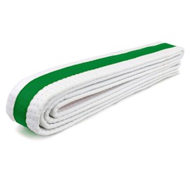 AAMA Martial Arts Belt White Belt with Mixed Color Stripe for Martial Arts - Taekwondo Karate Judo