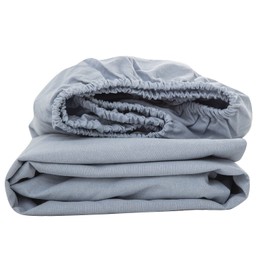 Fitted Sheet Semi Double Bed Sheet, Organic Cotton, 100% Washed Cotton, 11.8 inches (30 cm), Box Sheet, Dust Mite Resistant, Light Blue