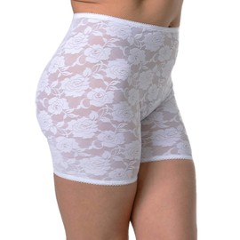 Bandelettes Elegance Elastic AntiChafing Lace Semi-Compression Panty Shorts. Breathable and Comfortable (White XXXL)