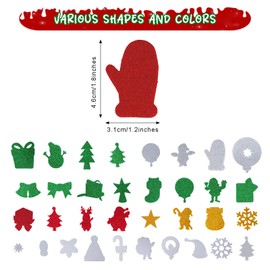 Fumwase 320 Pcs Christmas Foam Sticker Snowflake Glitter Foam Sticker Assorted Shapes for Envelopes Greeting Cards Self Adhesive Sticker for Kids Christmas Crafts Gifts Wrapping Party Decoration