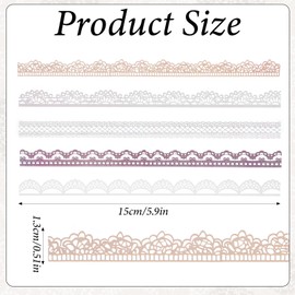 40 Pcs Transparent Lace PET Stickers Lace Stickers Cutout Tape Embellishments Sticker Translucent Vintage Scrapbook Sticker Supplies for Frame Photo Flower Pot Crafts 5 Patterns (White)