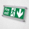 V Safety Fire Exit Arrow Down - 300 x 100