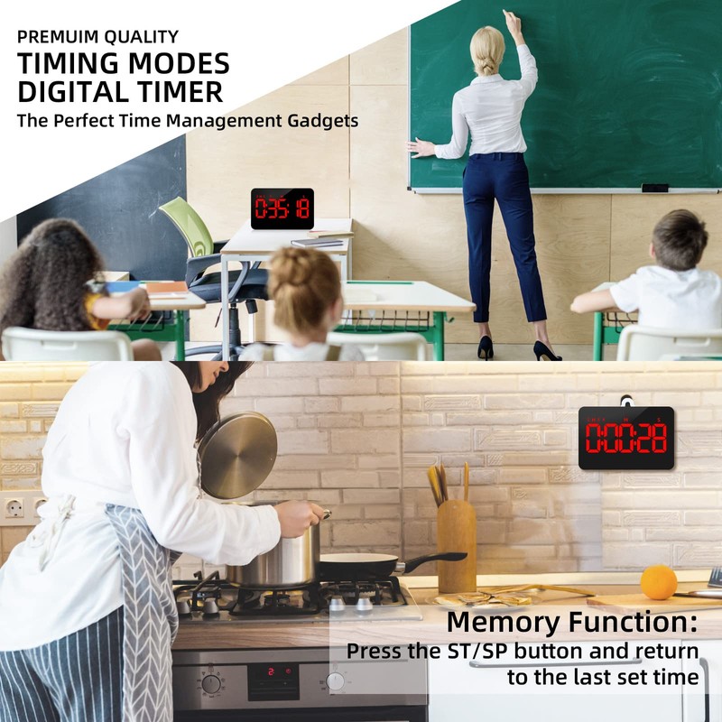 Digital Timer Kitchen Timer Count Down Up Rechargeable Kitchen Gadgets