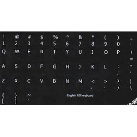 English US Black BACKGROUBD Keyboard Stickers Non Transparent for Computers LAPTOPS Desktop Keyboards