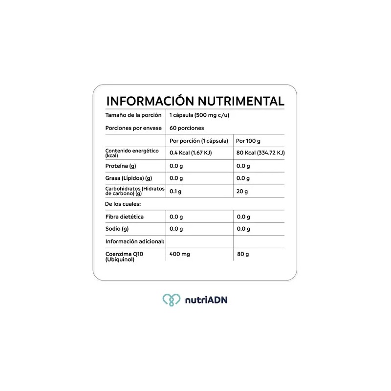 Coenzima Q10 400 Mg Ubiquinol De Alta Potencia 60 Capsulas