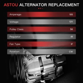 110 Amp 8266 New ASTOU Alternator Compatible with 2001-2004 for Ford Mustang Alternator Replacement