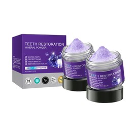 Teeth Restoration Mineral Powder, Mineral Tooth Powder, Dental Restoration Mineral Powder, in Strengthening Teeth and Gums, Protect Gums and Freshen Breath 2pcs