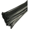 50 x Black Plastic Cable Ties Releasable Heavy Duty Large