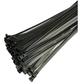 50 x Black Plastic Cable Ties Releasable Heavy Duty Large Reusable Cable Ties 7.2mm x 150mm