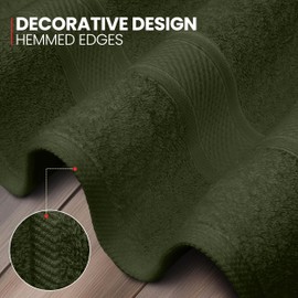 Canadian Linen Premium Washcloths, 12 Pack 12”x12”, Soft Absorbent Imperial Cotton Face Towels Set, Lightweight Quick Dry Wash Cloth for Home Bathroom Salon Hotel Hair Spa Kitchen Gym Pool, Moss Green