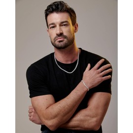 Waitsoul Silver Bracelet for Men 5mm Diamond-Cut Cuban Link Curb Chain Bracelet for Women 8.5 Inch