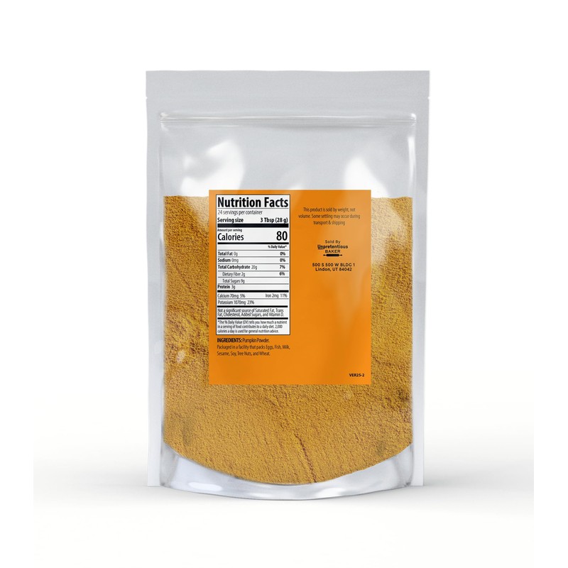 Unpretentious Pumpkin Powder, 1.5 lb, Baking & Food Additive, Superfood,