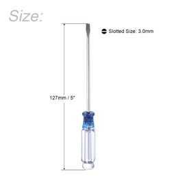 uxcell Mini Slotted Screwdriver, 3.0mm Flat Head 127mm Length for Small Appliances Repair, 2 Pcs