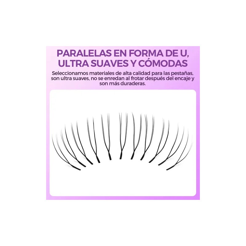 Itntfn U-shaped Blister Extensión De Pestañas Pre Armadas Volumen 0.07