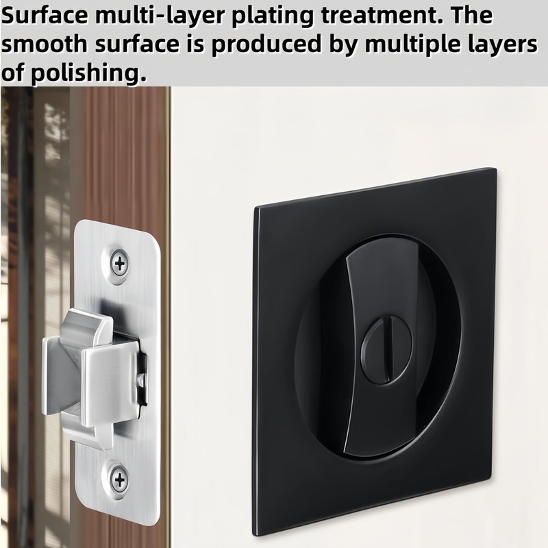 Pocket Door Lock,Privacy Square Pocket Door Hardware,Invisible Sliding Door Lock