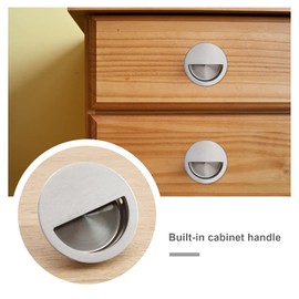 EMSea 6 Pieces Recessed Sliding Door Handles Made of Stainless Steel Recessed Door Handles Flush Sliding Door Handles for Wardrobe Drawer Wooden Cabinets Silver