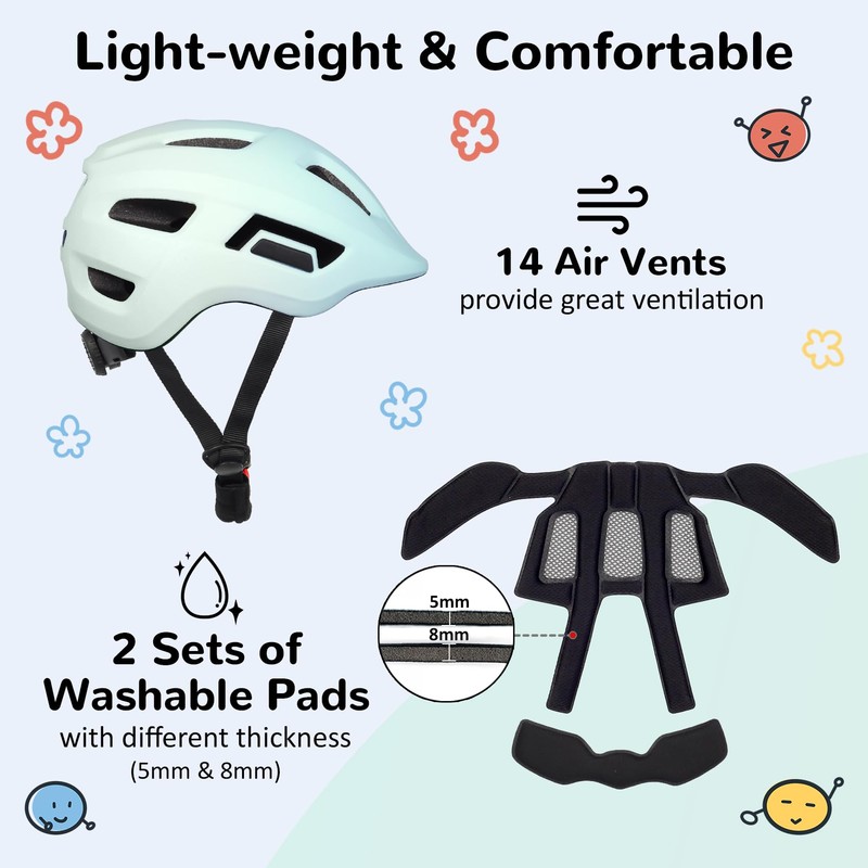 Toddler/Kids Bike Helmet, Adjustable and Multi-Sport, from Infant to Schoolchild,