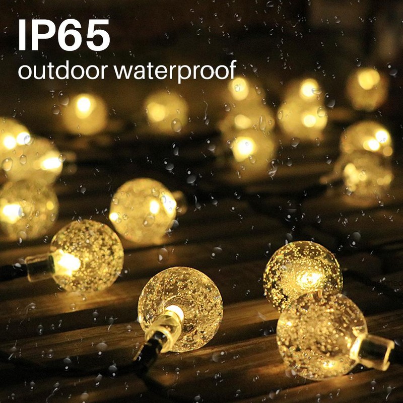 2 Pcs 50 LED 32FT Crystal Globe Solar String Lights