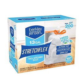 Berkley Jensen 13 Gallon Fresh Scent Drawstring Trash Bag, 200 ct.