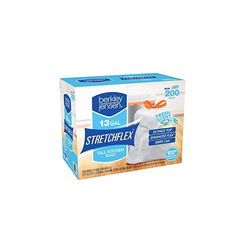 Berkley Jensen 13 Gallon Fresh Scent Drawstring Trash Bag, 200