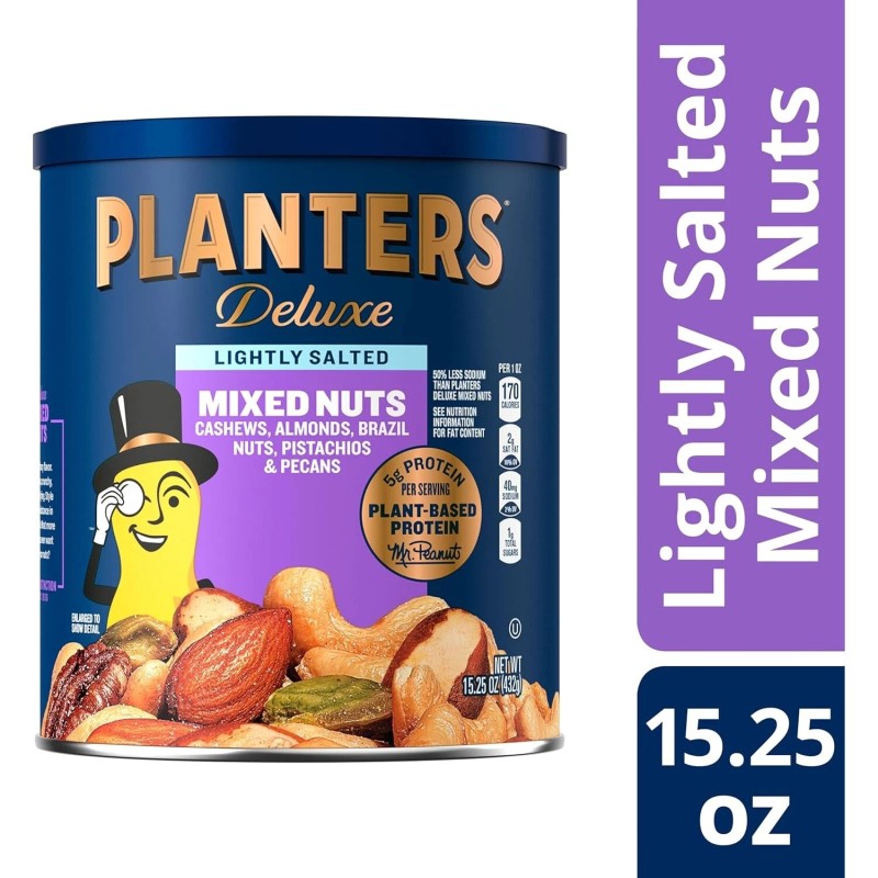 Planter's Planters Mixed Nuts, Lightly Salted Deluxe Mixed Nuts, 15.25