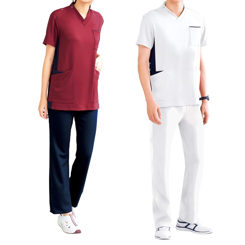 Amfamie Scrub Pants, Powder Stretch, Full Rubber, Non-See-through, Absorbent, Quick