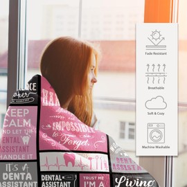 Absacie Dental Assistant Gifts Dental Assistant Blanket for Women Dental Assistant Appreciation Gifts for Birthday Christmas Soft Throw Blankets 60"X 50"