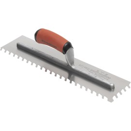 MARSHALLTOWN LayFlat Notch Trowel, 16x4 1/2 Inch, 1/2 Inch Notches, Made in the USA, Flooring and Tiling Trowel, LF1216SD