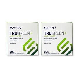 Synergy True Green Plus Lime Flavor 2.25g x 30 packets x 2 / 시너지 트루그린 플러스 라임향 2.25g x 30포 x 2개