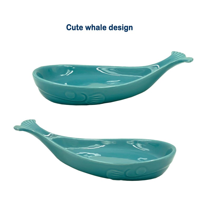 Whale Spoon Rest for Stove Top, Ceramic Spoon Holder for