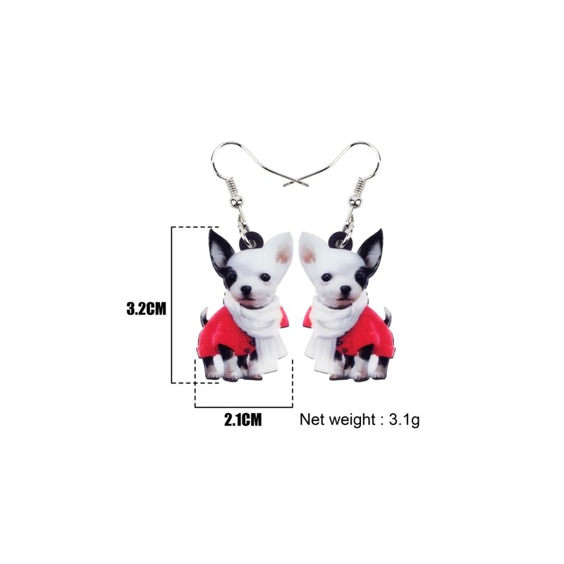 Ohrringe Chihuahua Hund Tiere Acryl Anh√§nger bunt