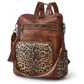 OPAGE Leather Backpack Purse for Women Fashion Tassel Ladies Shoulder Bags Designer Large Backpack Travel Bag